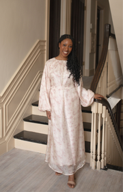 Ermina Pink Floral Modest Maxi Dress