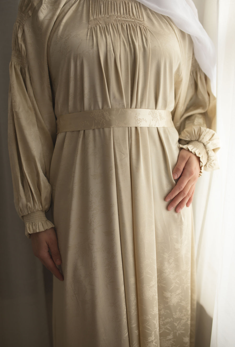 Esmeray Cream Modest Maxi Dress