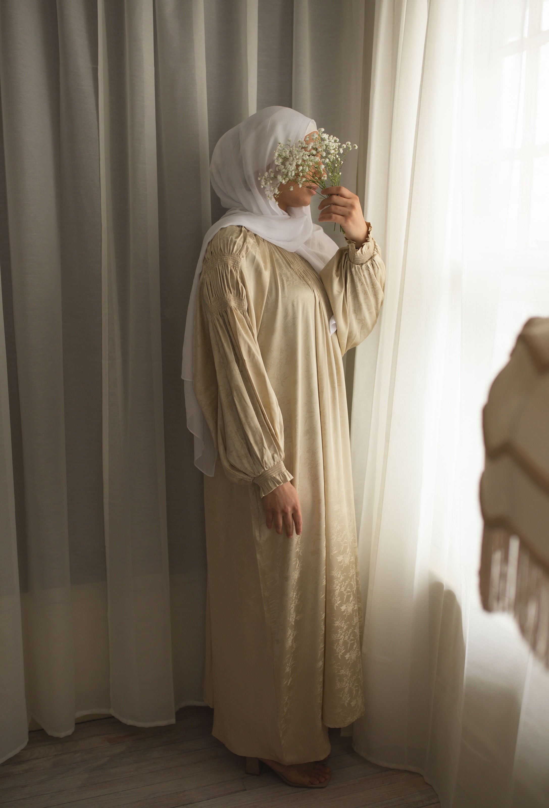 Esmeray Cream Modest Maxi Dress