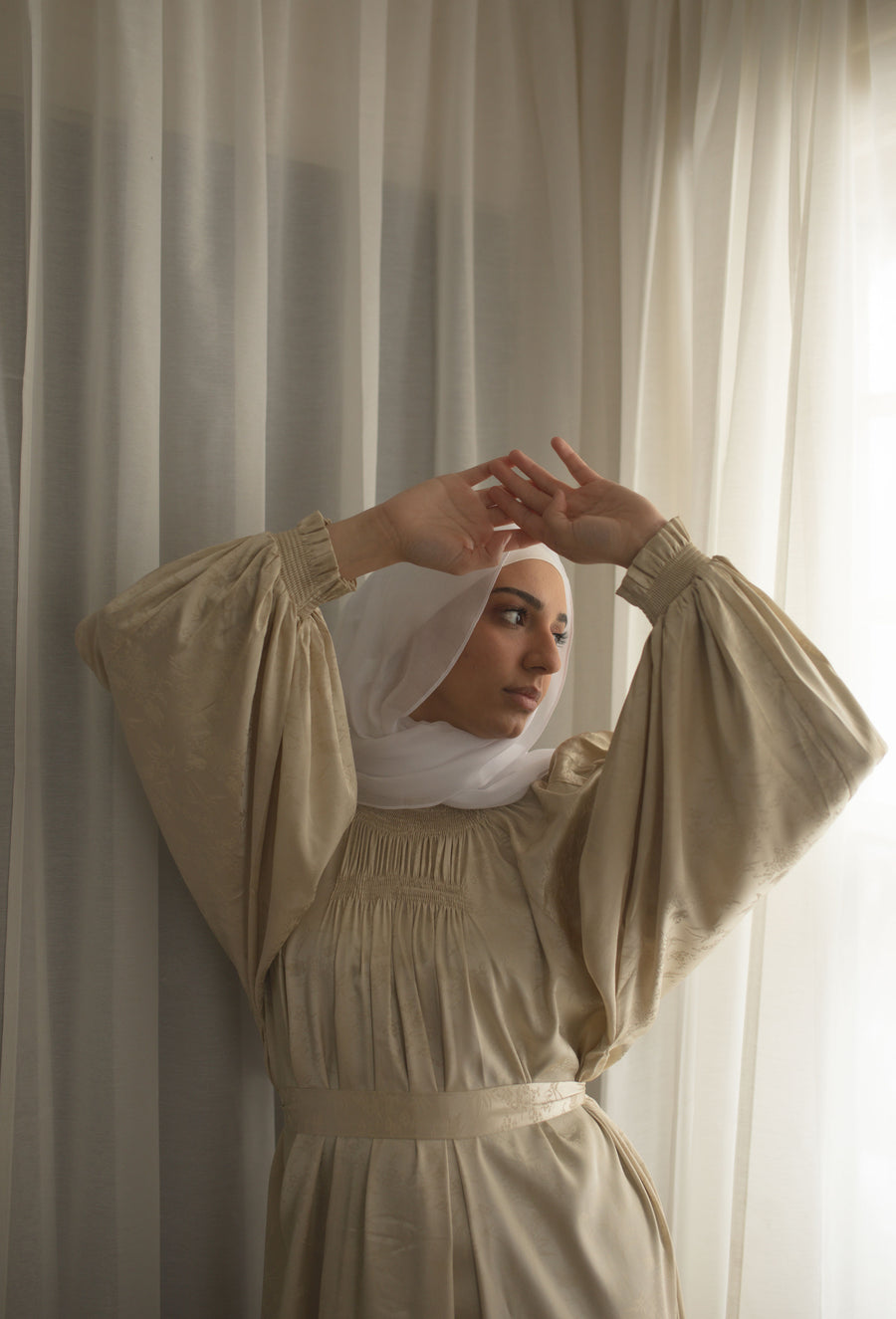 Esmeray Cream Modest Maxi Dress