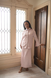 Ellora Purple Satin Button Up Blouse